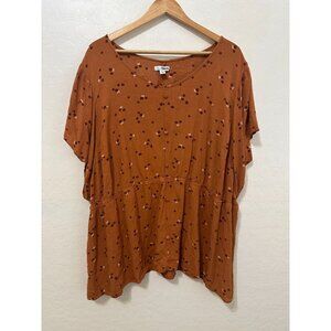 Sonoma Womans Ditsy Floral Top Size 4X Boho Western Hippie Beachy Travel Office